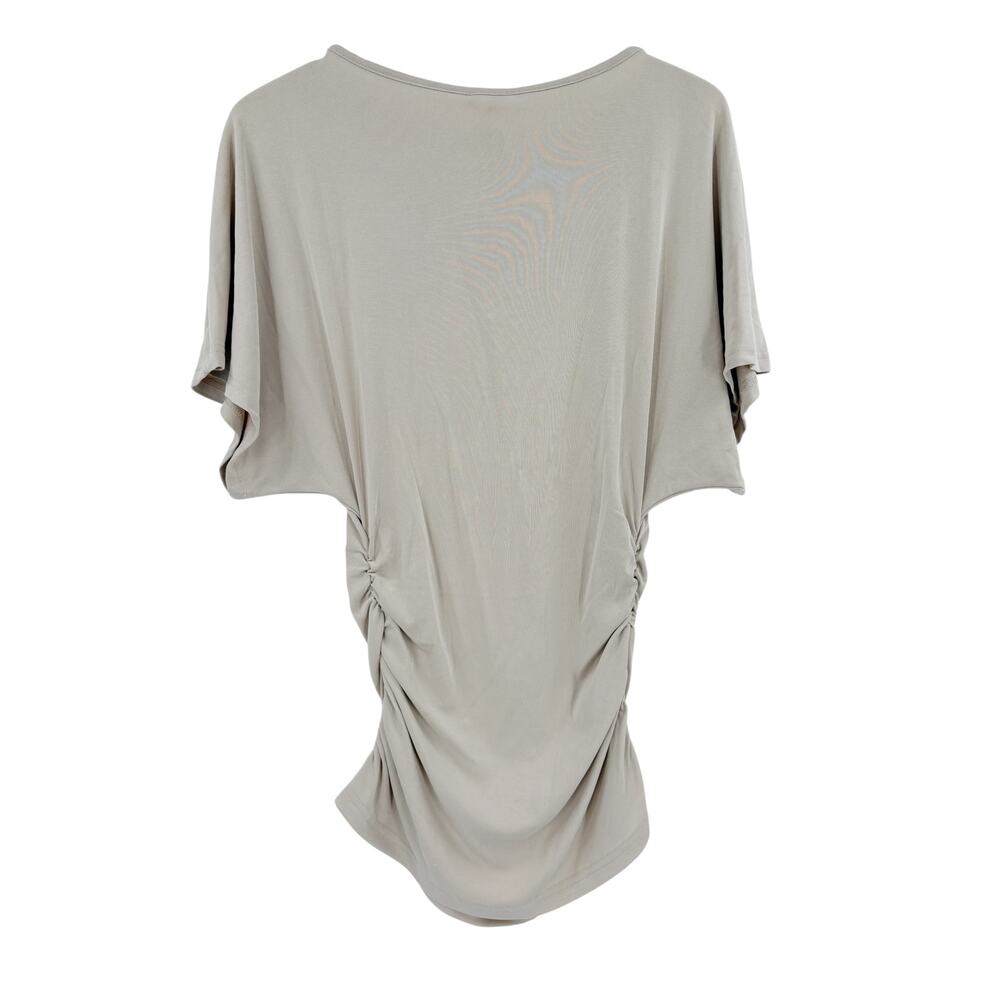 OGL Top Size M NEW Sandwashed Effortless Boatneck Batwing Sleeve Cream Ruches - Picture 8 of 14